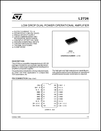 L2726 datasheet: LOW DROP DUAL POWER OPERATIONAL AMPLIFIER L2726