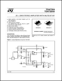 TDA7264A datasheet: 25 + 25W STEREO AMPLIFIER WITH MUTE/ST-BY TDA7264A