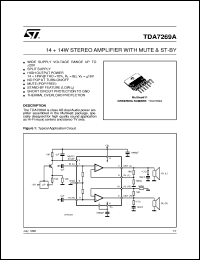 TDA7269A datasheet: 14 + 14W STEREO AMPLIFIER WITH MUTE & ST-BY TDA7269A