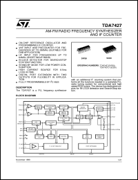 TDA7427D datasheet: AM-FM RADIO FREQUENCY SYNTHESIZER AND IF COUNTER TDA7427D