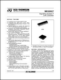 MK50H27Q datasheet: SIGNALLING SYSTEM 7 LINK CONTROLLER MK50H27Q