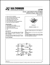 L2750 datasheet: DUAL LOW DROP HIGH POWER OPERATIONAL AMPLIFIER L2750