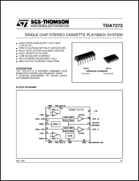 TDA7273D datasheet: SINGLE CHIP STEREO CASSETTE PLAYBACK SYSTEM TDA7273D