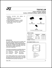 TS272IN datasheet: HIGH SPEED DUAL CMOS OP-AMPS TS272IN