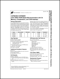 COPBC684WM datasheet: 8-Bit CMOS ROM Based Microcontrollers with 2k Memory, Comparators, and CAN Interface COPBC684WM