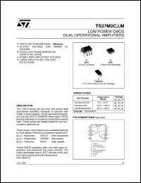 TS27M2ACN datasheet: LOW POWER DUAL CMOS OP-AMPS TS27M2ACN