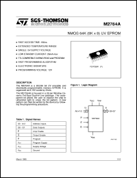 M2764A datasheet: NMOS 64 KBIT (8KB X8) UV EPROM M2764A