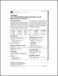 COP888CFN datasheet: 8-Bit CMOS ROM Based Microcontrollers with 4k Memory and A/D Converter COP888CFN