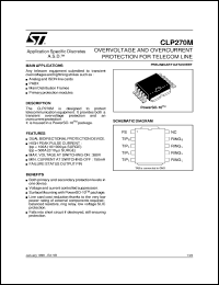 CLP270M datasheet: OVERVOLTAGE AND OVERCURRENT PROTECTION FOR TELECOM LINE CLP270M