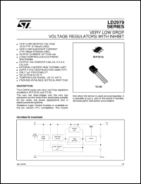 LD2979M38 datasheet: VERY LOW DROP VOLTAGE REGULATOR WITH INHIBIT LD2979M38