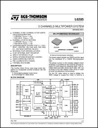 L6285 datasheet: 3 CHANNELS MULTIPOWER SYSTEM L6285