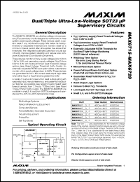 MAX6717UKSVD3-T datasheet: Vcc1: 2.925 V, Vcc2: 1.575 V, active timeout period: 140 ms-280 ms, dual/triple ultra-low-voltage SOT23 mP supervisor circuit MAX6717UKSVD3-T