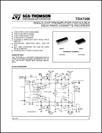 TDA7286D datasheet: SINGLE CHIP PREAMPLIFIER FOR DOUBLE DECK RADIO CASSETTE RECORDER TDA7286D