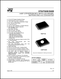 ST6280BQ1 datasheet: 8-BIT MICROCONTROLLER (MCU) WITH 8K OTP, ROM, EPROM, FASTROM WITH LCD DRIVER, EEPROM AND A/D CONVERTER, 100 PINS ST6280BQ1