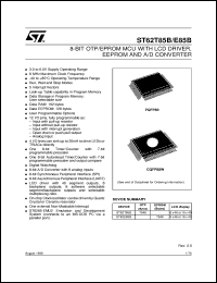 ST62T85BQ6 datasheet: 8-BIT MICROCONTROLLER (MCU) WITH 8K OTP, ROM, EPROM, WITH LCD DRIVER, EEPROM AND A/D CONVERTER, 80 PINS ST62T85BQ6