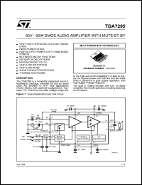 TDA7295 datasheet: 80V-80W DMOS AUDIO AMPLIFIER WITH MUTE/ST-BY TDA7295