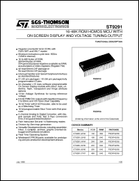 ST9291J4/N4 datasheet: 8/16-BIT MICROCONTROLLER (MCU) WITH 16-48K ROM, OTP, EPROM, ON SCREEN DISPLAY AND VOLTAGE TUNING OUTPUT ST9291J4/N4