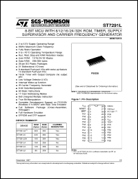 ST7291L2 datasheet: 8-BIT MICROCONTROLLER (MCU) WITH UP TO 32K ROM, EPROM, OTP, TIMER, SUPPLY SUPERVISOR AND CARRIER FREQUENCY GENERATOR, SO28 ST7291L2