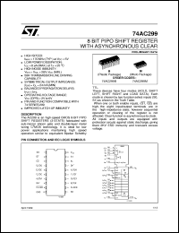74AC299 datasheet: 8 BIT PIPO SHIFT REGISTER WITH ASYNCHRONOUS CLEAR 74AC299