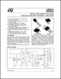 LM2931AD50 datasheet: VERY LOW DROP VOLTAGE REGULATOR WITH INHIBIT FUNCTION LM2931AD50