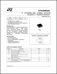 STS5DNE30L datasheet: DUAL N-CHANNEL 30V - 0.039 OHM - 5A - SO-8 STRIPFET POWER MOSFET STS5DNE30L