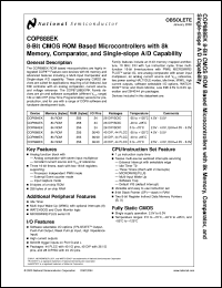 COPEK888N datasheet: 8-Bit CMOS ROM Based Microcontrollers with 8k Memory, Comparator, and Single-slope A/D Capability COPEK888N