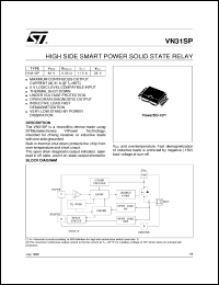 VN31SP datasheet: ISO HIGH SIDE SMART POWER SOLID STATE RELAY VN31SP