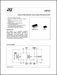 LM723 datasheet: ADJUSTABLE POSITIVE VOLTAGE REGULATOR LM723