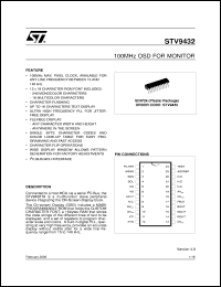 STV9432 datasheet: 100 MHZ OSD FOR MONITOR STV9432