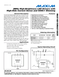 MAX16819 datasheet: 2MHz High-Brightness LED Drivers with High-Side Current Sense and 5000:1 Dimming MAX16819