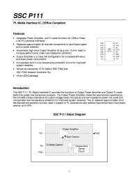 SSCP111 datasheet: PL Media Interface Ic / Cebus Compliant SSCP111