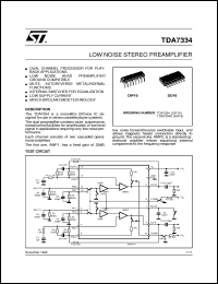 TDA7334D datasheet: LOW NOISE STEREO AMPLIFIER TDA7334D