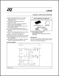 L9339DIE1 datasheet: QUAD LOW SIDE DRIVER L9339DIE1