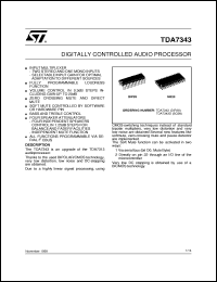 TDA7343D datasheet: DIGITALLY CONTROLLED AUDIO PROCESSOR TDA7343D