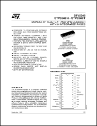 STV5348 datasheet: MONOCHIP TELETEXT AND VPS DECODER WITH 8 INTEGRATED PAGES STV5348