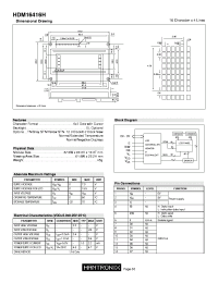 HDM16416H datasheet: LCD DISPLAY MODULE HDM16416H