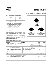 STPS340B datasheet: POWER SCHOTTKY RECTIFIER STPS340B