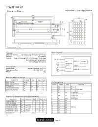 HDM16116H-7 datasheet: 16 Character x 1 Line Large Character HDM16116H-7