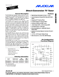 MAX3580 datasheet: Direct-Conversion TV Tuner MAX3580