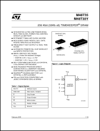 M48T35Y-70PC1 datasheet: 256 KBIT (32KB X8) TIMEKEEPER SRAM M48T35Y-70PC1