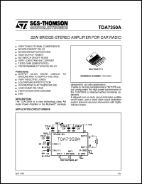 TDA7350A datasheet: 22W BRIDGE-STEREO AMPLIFIER FOR CAR RADIO TDA7350A