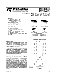 M74HC356 datasheet: 8 CHANNEL MULTIPLEXER/REGISTER WITH LATCHES (3-STATE) M74HC356