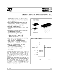 M48T35AV datasheet: 256 KBIT (32KB X8) TIMEKEEPER SRAM M48T35AV