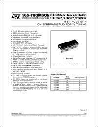 ST6367B1 datasheet: 8-BIT MICROCONTROLLER (MCU) WITH ROM, EPROM, OTP AND ON SCREEN DISPLAY FOR TV TUNING ST6367B1