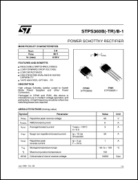 STPS360B-1 datasheet: POWER SCHOTTKY RECTIFIER STPS360B-1