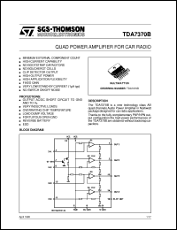 TDA7370/B datasheet: QUAD POWER AMPLIFIER FOR CAR RADIO TDA7370/B