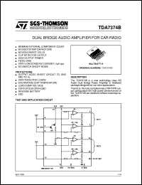 TDA7374/B datasheet: DUAL BRIDGE AUDIO AMPLIFIER FOR CAR RADIO TDA7374/B