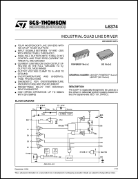 L6374FP datasheet: INDUSTRIAL QUAD LINE DRIVER L6374FP