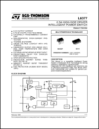 L6377 datasheet: 0.5A HIGH-SIDE DRIVER INTELLIGENT POWER SWITCH L6377