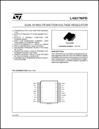 L4937NPD datasheet: DUAL 5V MULTIFUNCTION VOLTAGE REGULATOR L4937NPD
